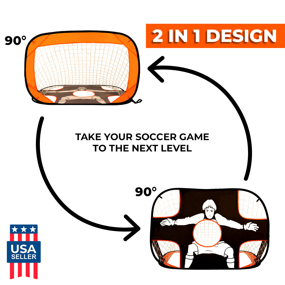 2-in-1 Portable Kids’ Soccer Goal – Durable, Foldable & Easy To Set Up
