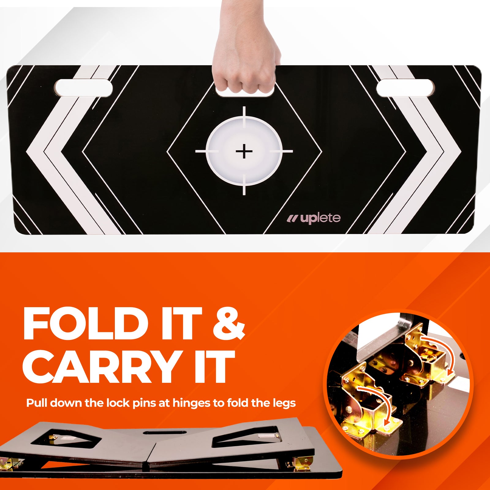 Uplete Portable Soccer Rebounder Board – Dual Angle Training Wall for Passing & Shooting - 32x12-Inch Surface