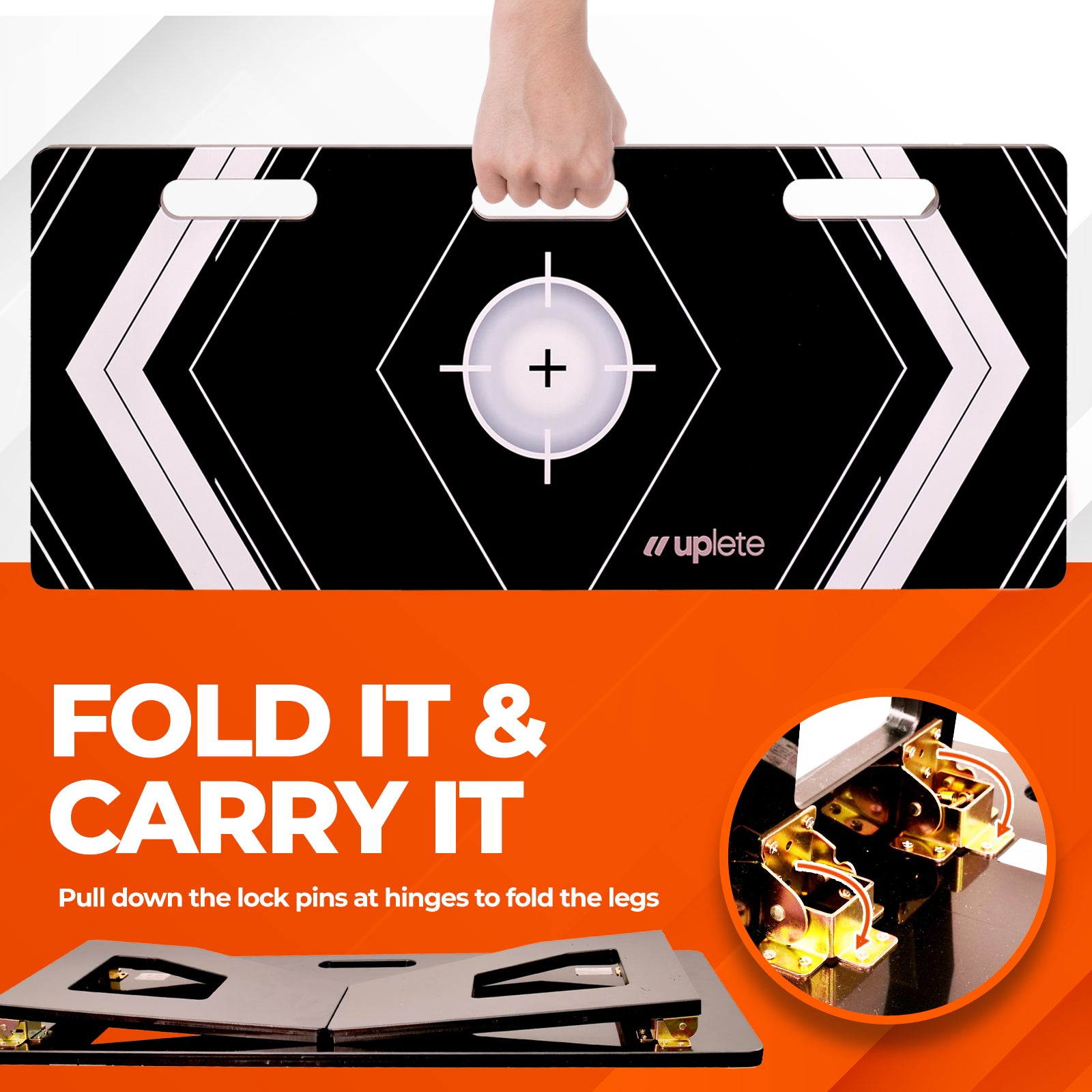 Uplete Portable Soccer Rebounder Board – Dual Angle Training Wall for Passing & Shooting - 40x16-Inch Surface